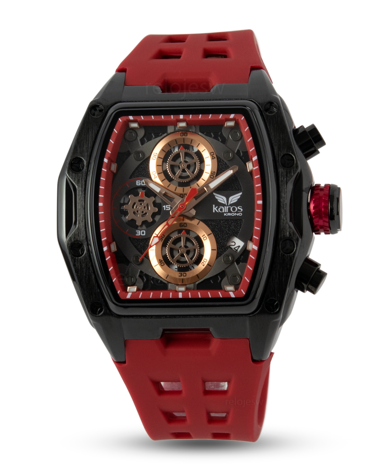 Reloj Kairos Hombre Rojo Negro KR0473G-4