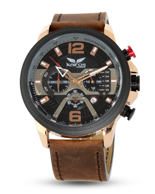 Reloj Kairos Hombre Marrón Negro KR8329-6