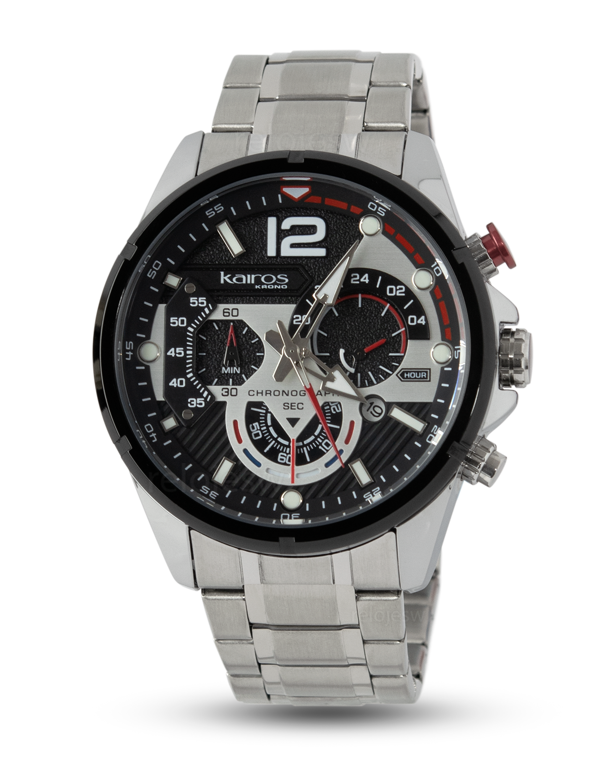 Reloj Kairos Hombre Plateado Negro KR8395-5