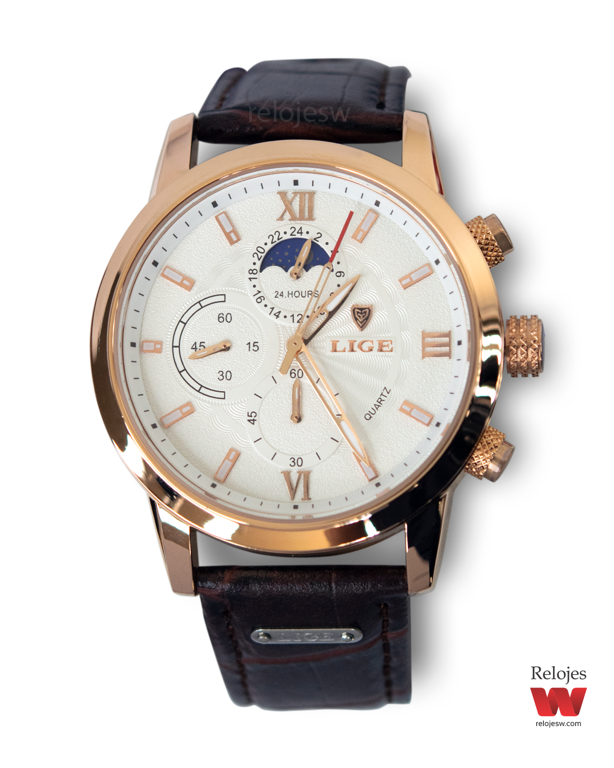 Reloj Lige Hombre LG8932 Marron Oro Rosa