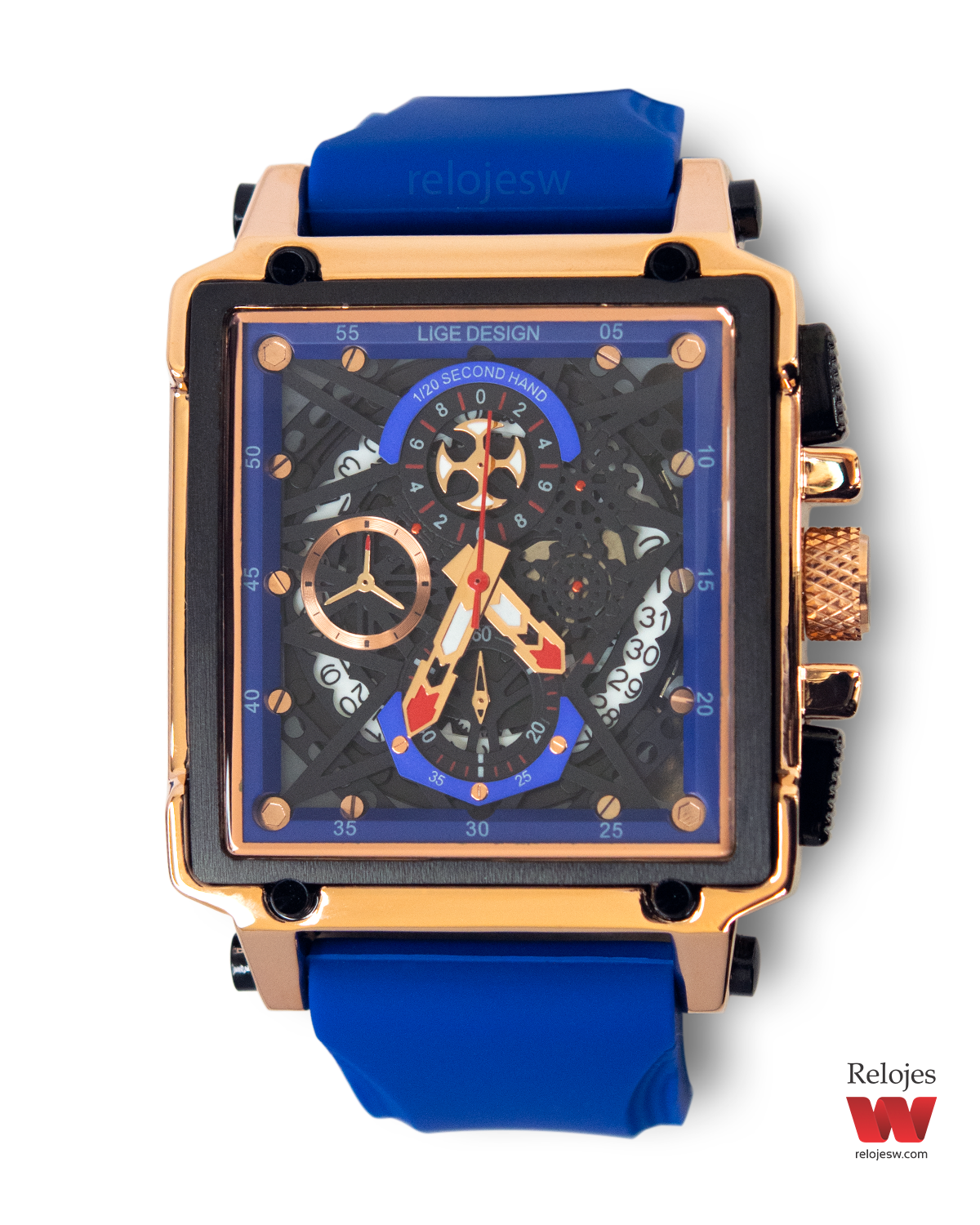 Reloj Lige Hombre Azul Oro Rosa LG8935-AZOR