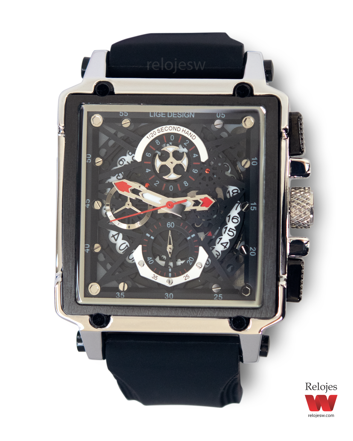 Reloj Lige Hombre Negro Plateado LG8935-NEPL