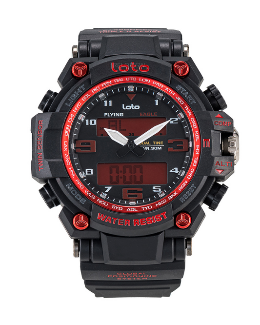 Reloj Loto Hombre Negro Rojo LT-2403-NERO