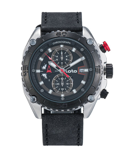 Reloj Loto Hombre Negro Plateado LT-2412-NEPL