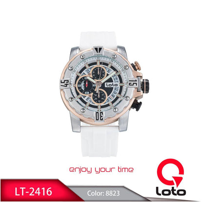 Reloj Loto Hombre Blanco Plateado LT-2416-BLPL