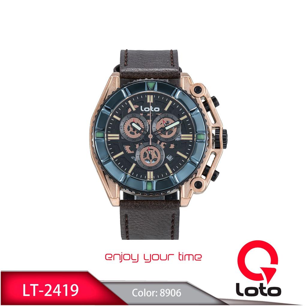 Reloj Loto Hombre LT-2419 Marrón Oro Rosa