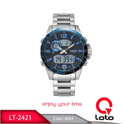 Reloj Loto Hombre Plateado Azul LT-2421-PLAZ