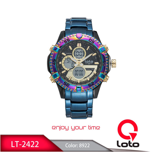 Reloj Loto Hombre Azul Negro LT-2422-AZDO