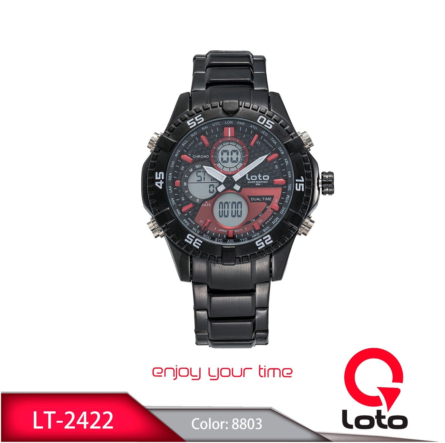 Reloj Loto Hombre Negro LT-2422-NERO