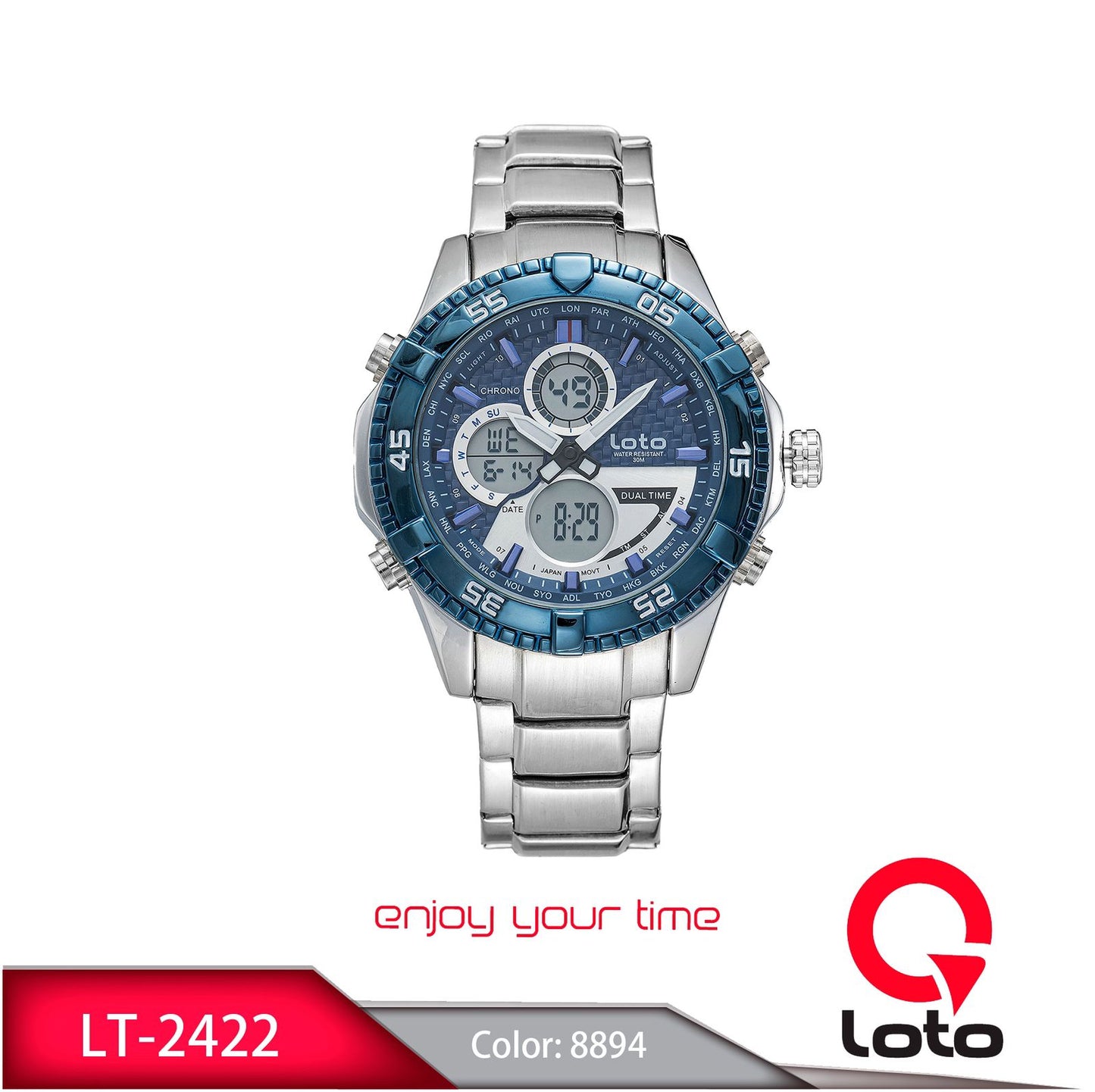 Reloj Loto Hombre LT-2422 Plateado Azul