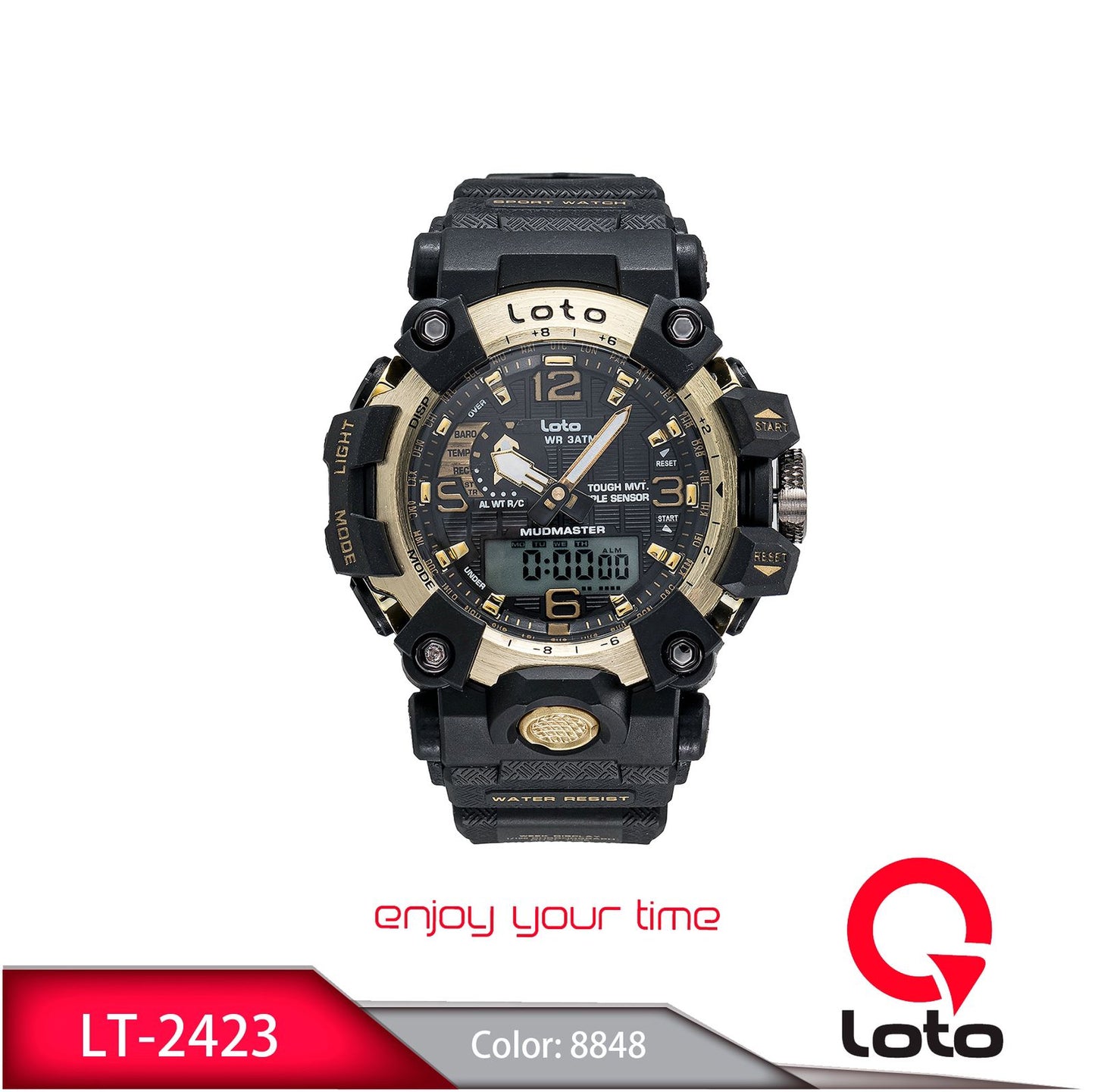 Reloj Loto Hombre Negro Dorado LT-2423-NEDO
