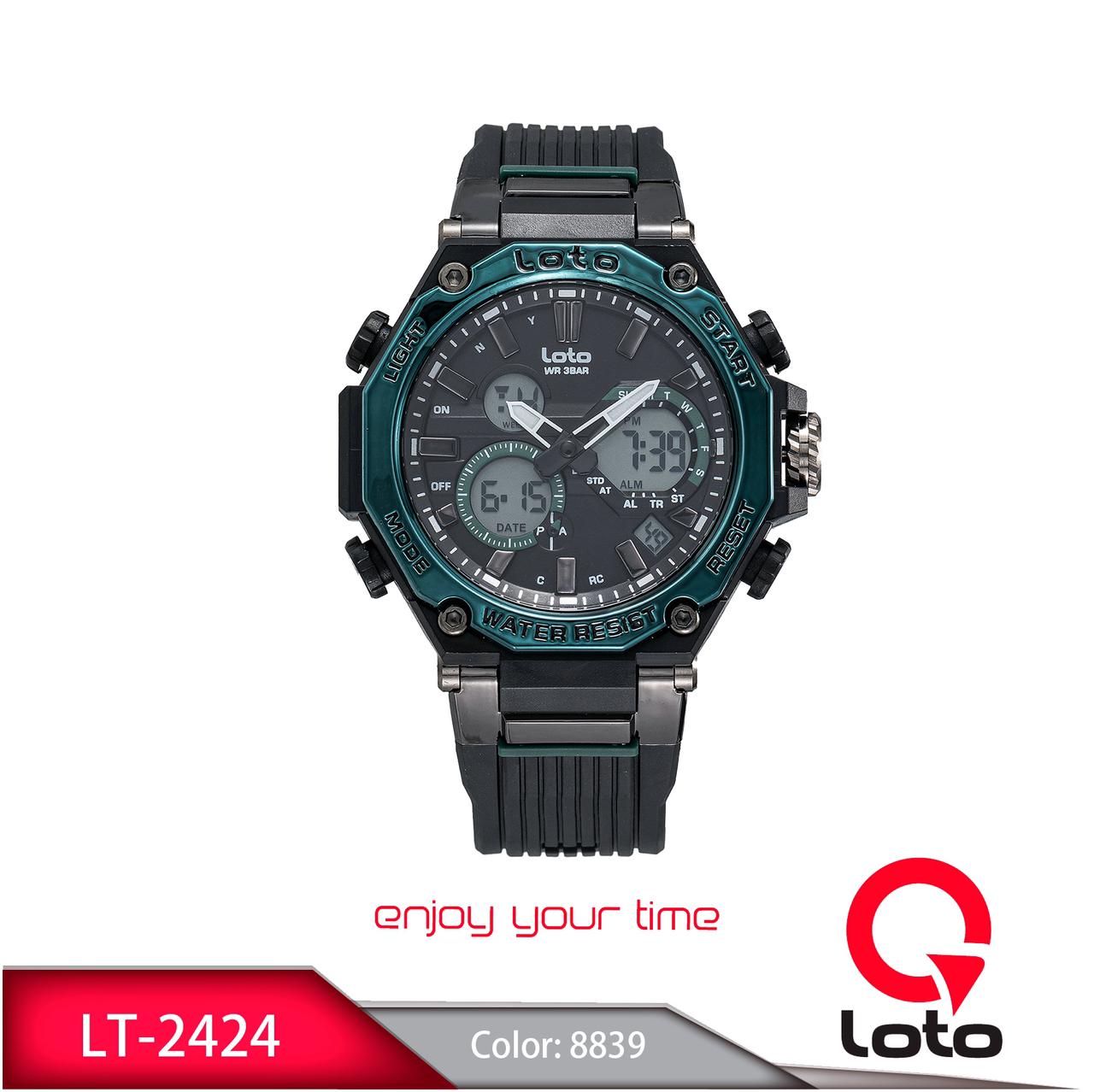 Reloj Loto Hombre Negro Verde LT-2424-NEVE