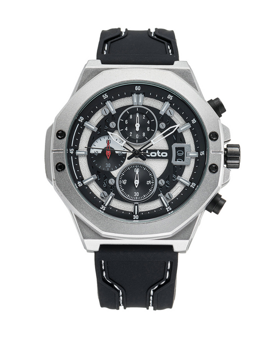 Reloj Loto Hombre Negro Plateado LT-2425-NEPL