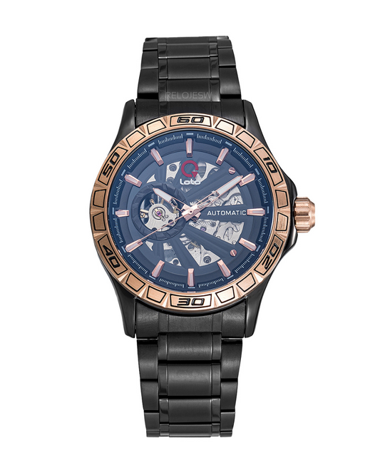 Reloj Loto Hombre Negro Oro Rosa LT-2501M-NEOR