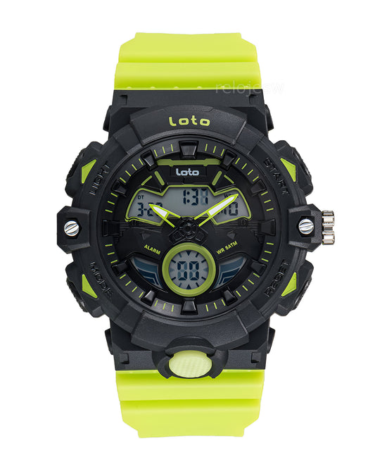 Reloj Loto Hombre Verde Negro LT-2503-VENO
