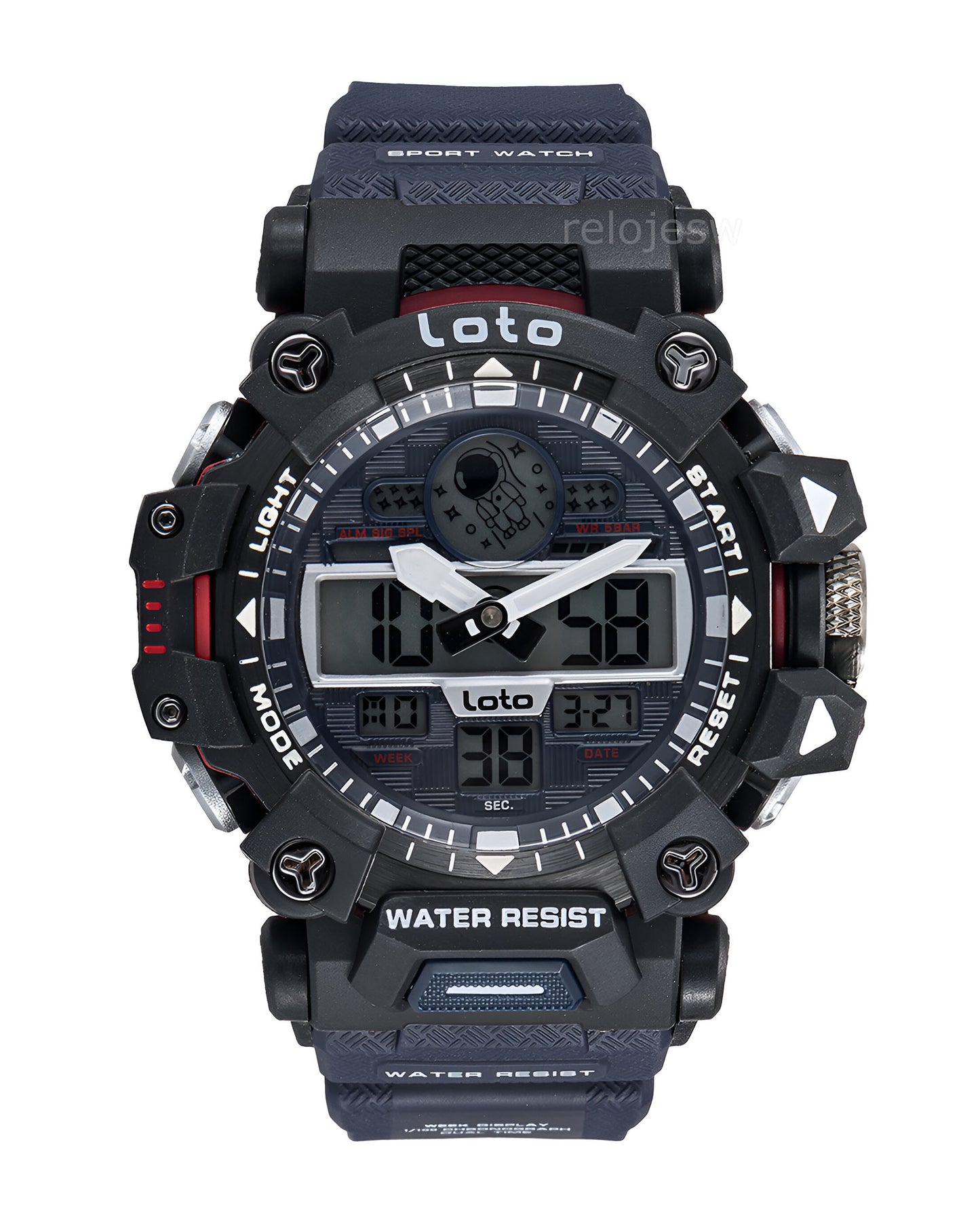 Reloj Loto Hombre Negro Blanco LT-2504-APNE