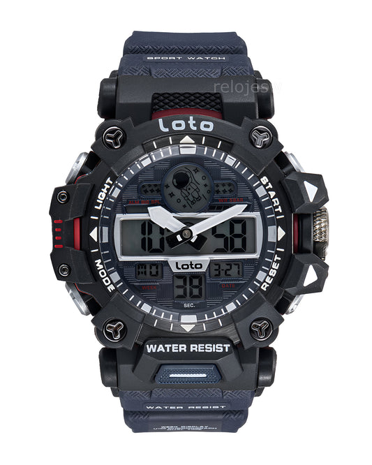 Reloj Loto Hombre Negro Blanco LT-2504-APNE