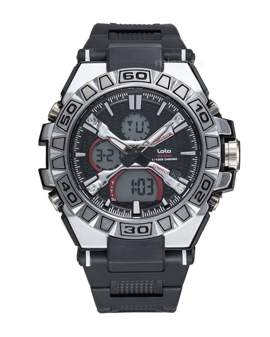 Reloj Loto Hombre Negro Plateado LT-2508-NEPL