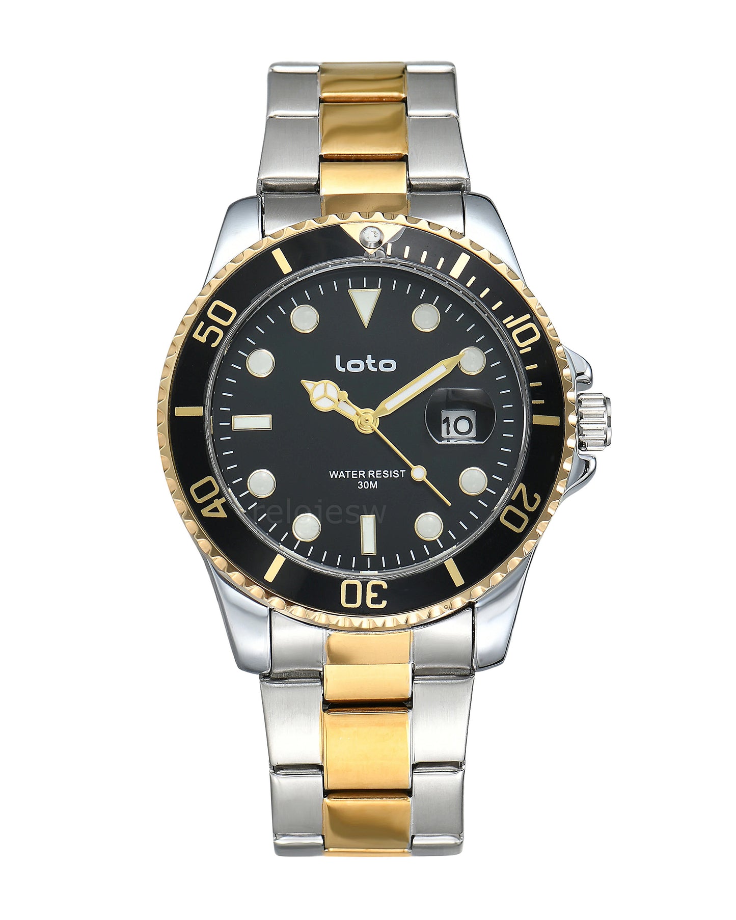 Reloj Loto Hombre Plateado y Dorado LT-2526-BINE