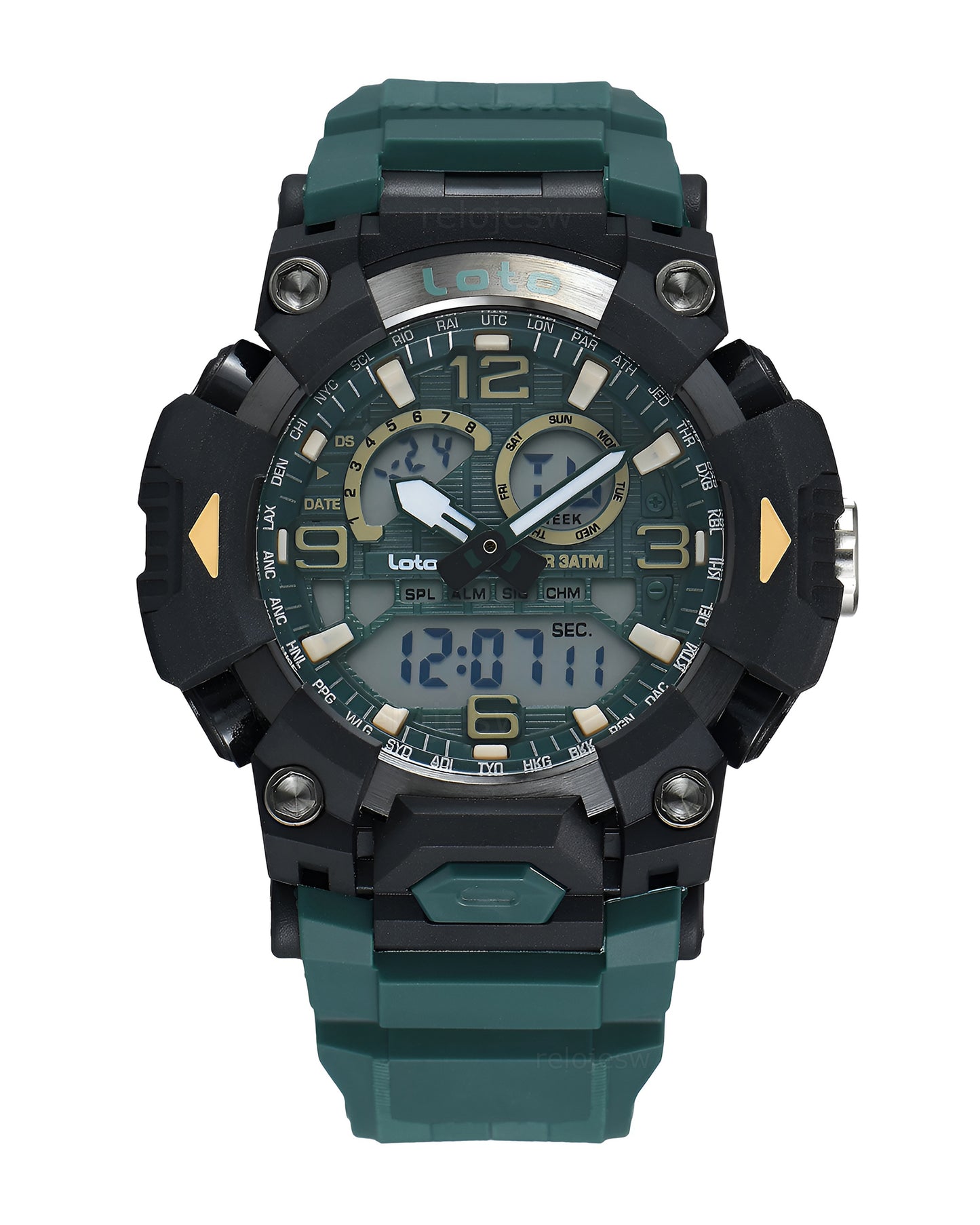 Reloj Loto Hombre Original Verde LT-2574-VENE