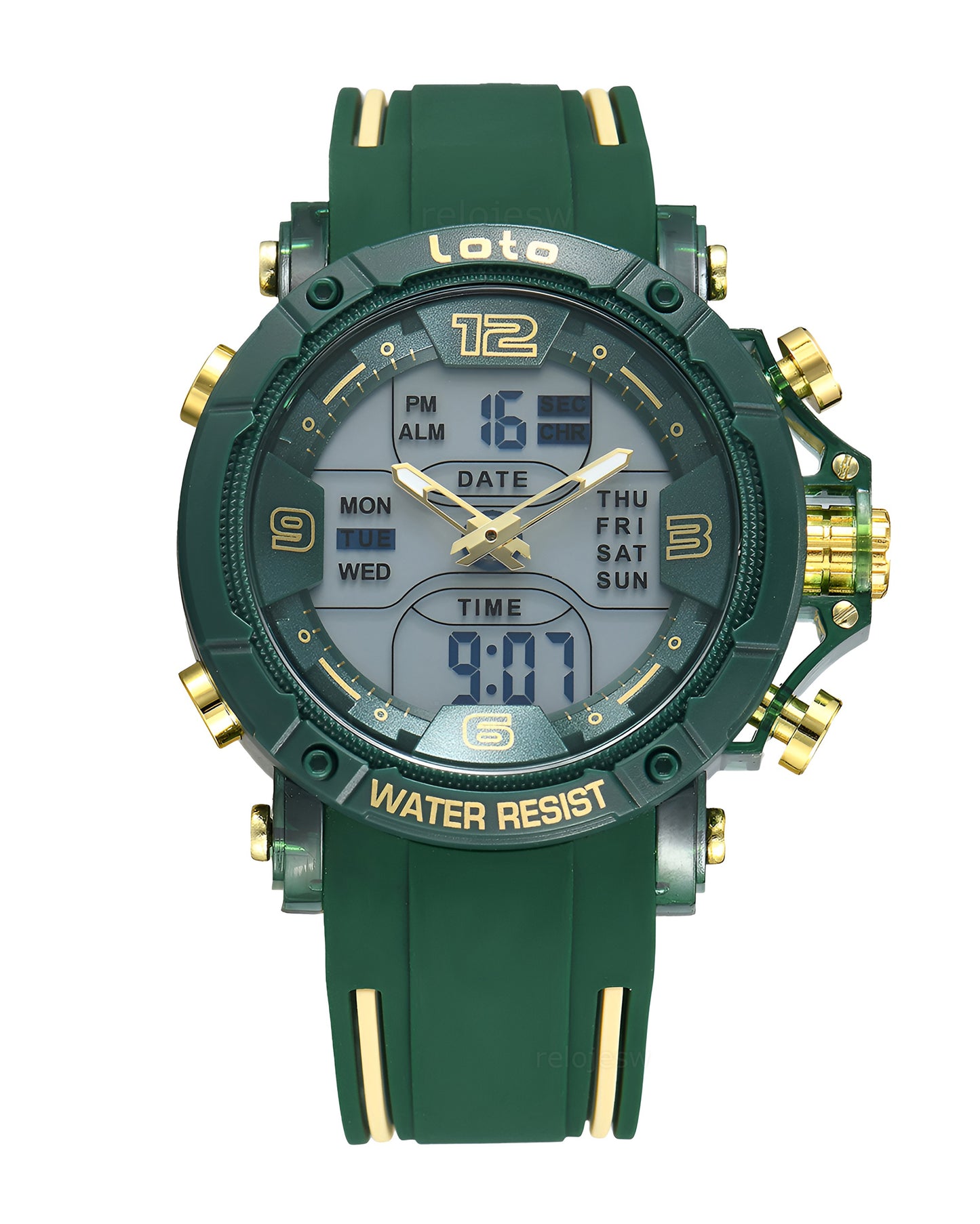 Reloj Loto Hombre Original Verde LT-2578-VEAM