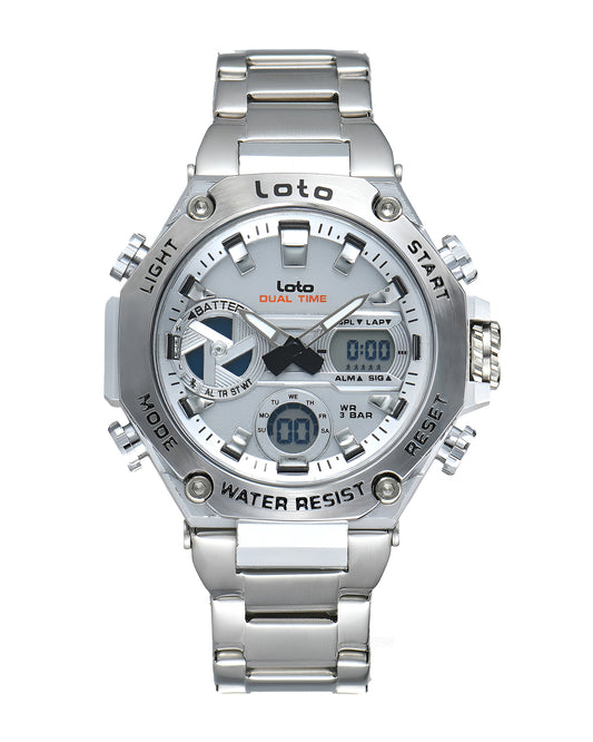 Reloj Loto Hombre Original Plateado LT-2580-PLPL