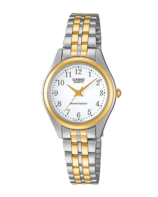 Reloj Casio Mujer Plateado y Dorado LTP-1129G-7BR