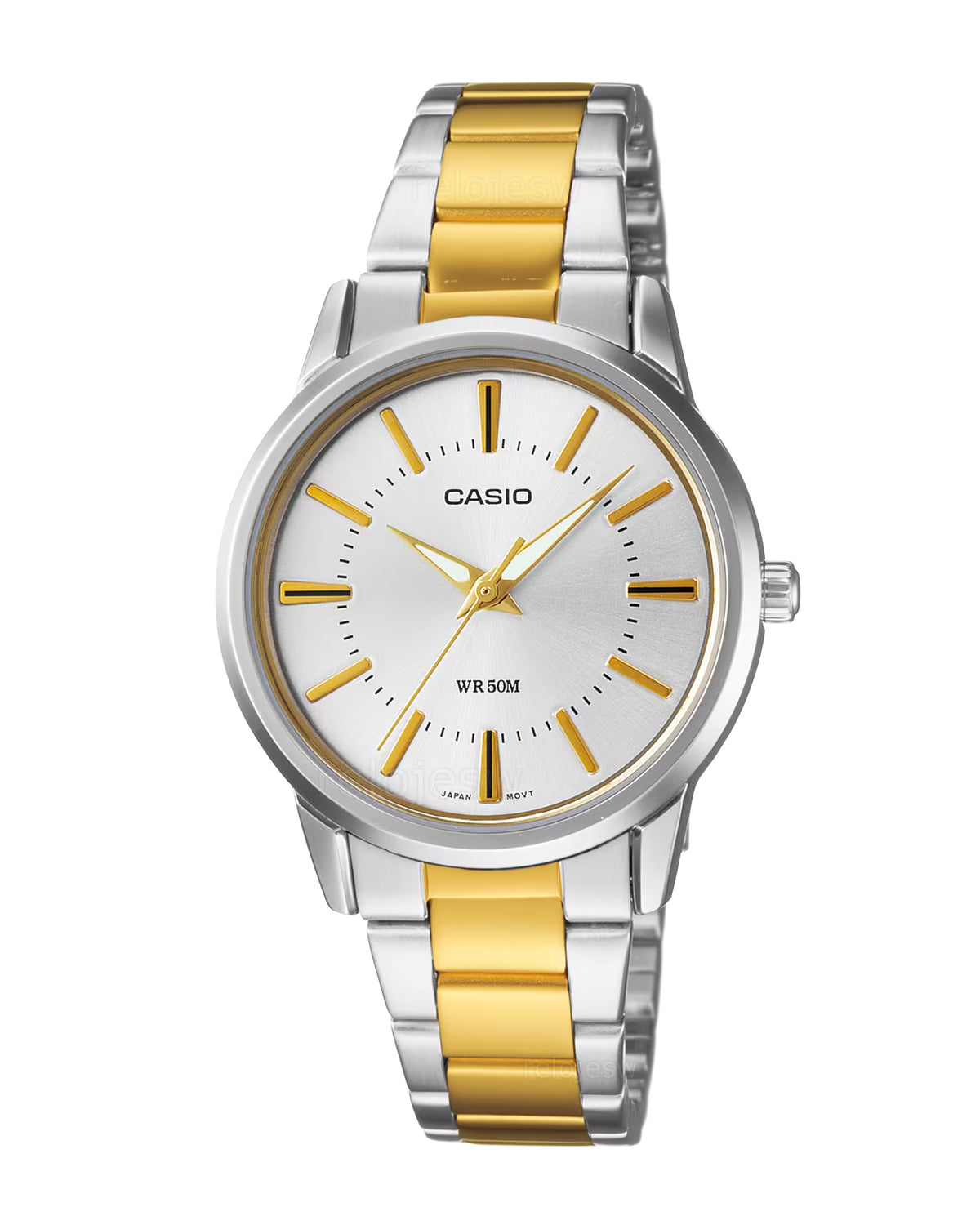 Reloj Casio Mujer Original Plateado y Dorado LTP-1303SG-7AV