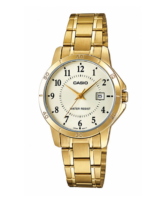 Reloj Casio Mujer Original Dorado LTP-V004G-9B