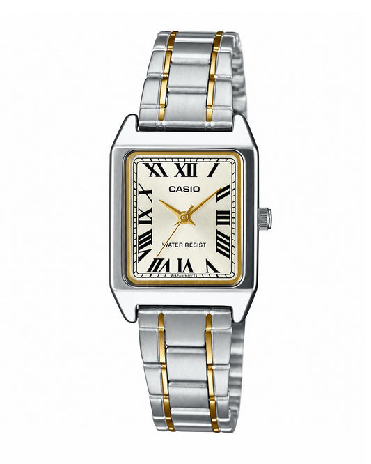 Reloj Casio Mujer Original Plateado y Dorado LTP-V007SG-9B