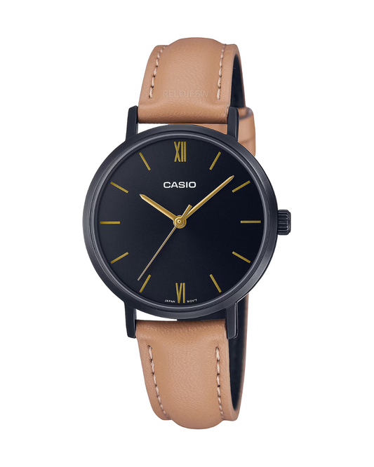 Reloj Casio Hombre Cafe Negro LTP-VT02BL-1A