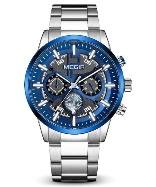 Reloj Megir Hombre Plateado Azul M2220M-PLAZ