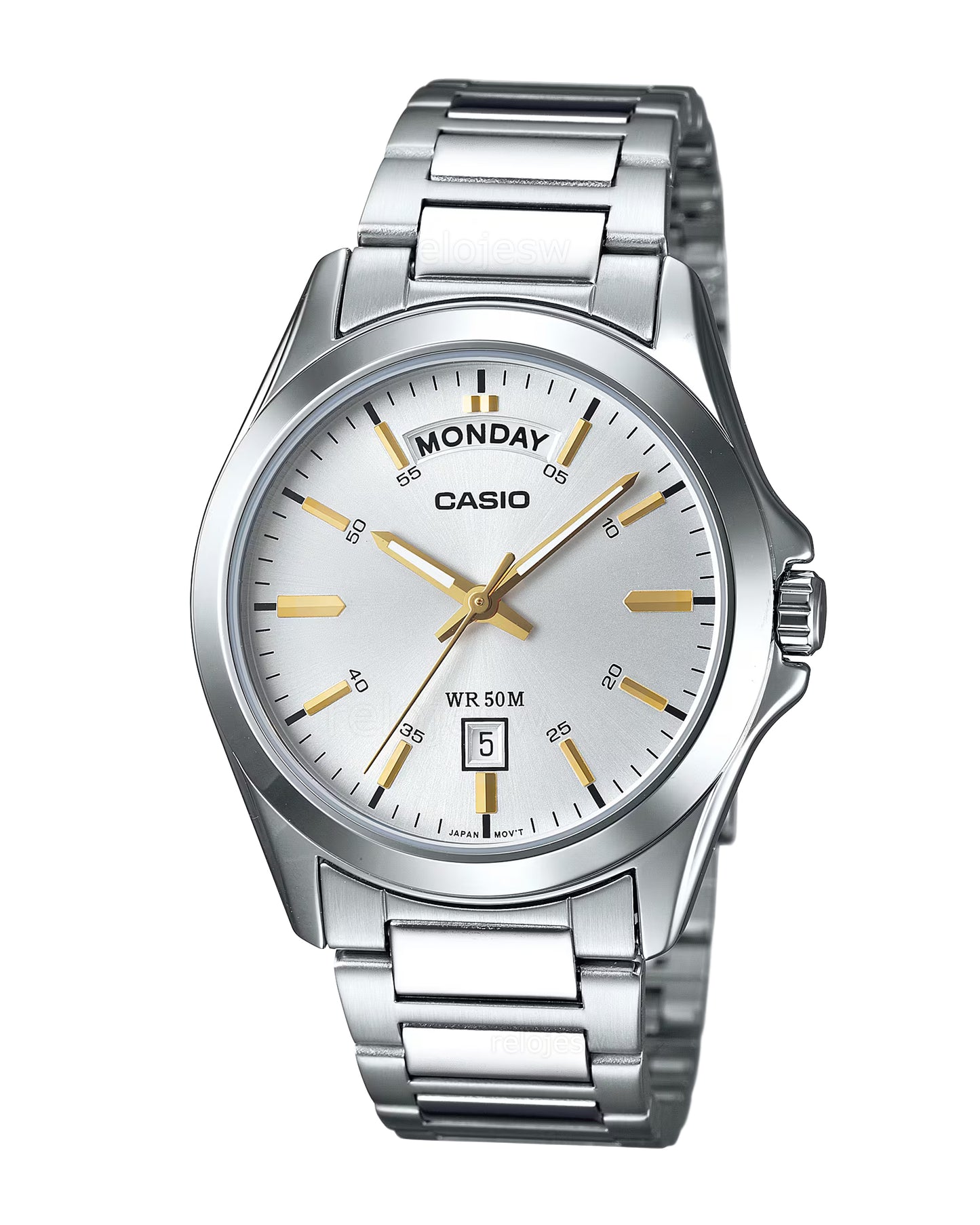 Reloj Casio Hombre Original Plateado MTP-1370D-7A2V