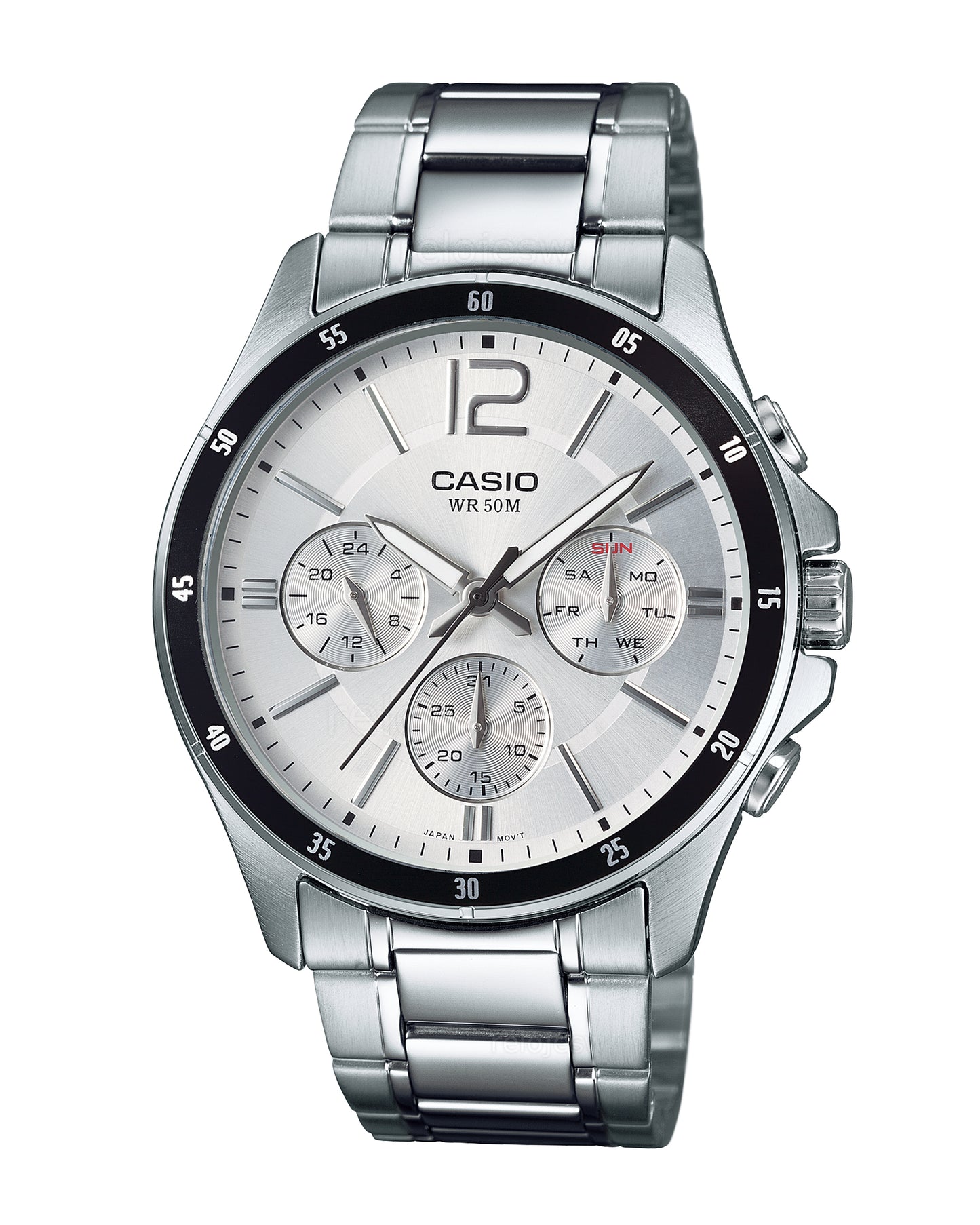 Reloj Casio Hombre Original Plateado MTP-1374D-7AV