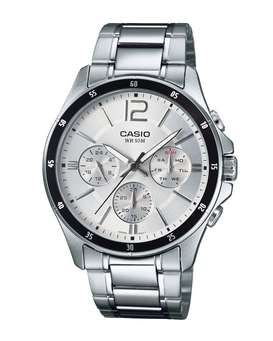 Reloj Casio Hombre Original Plateado MTP-1374D-7AV