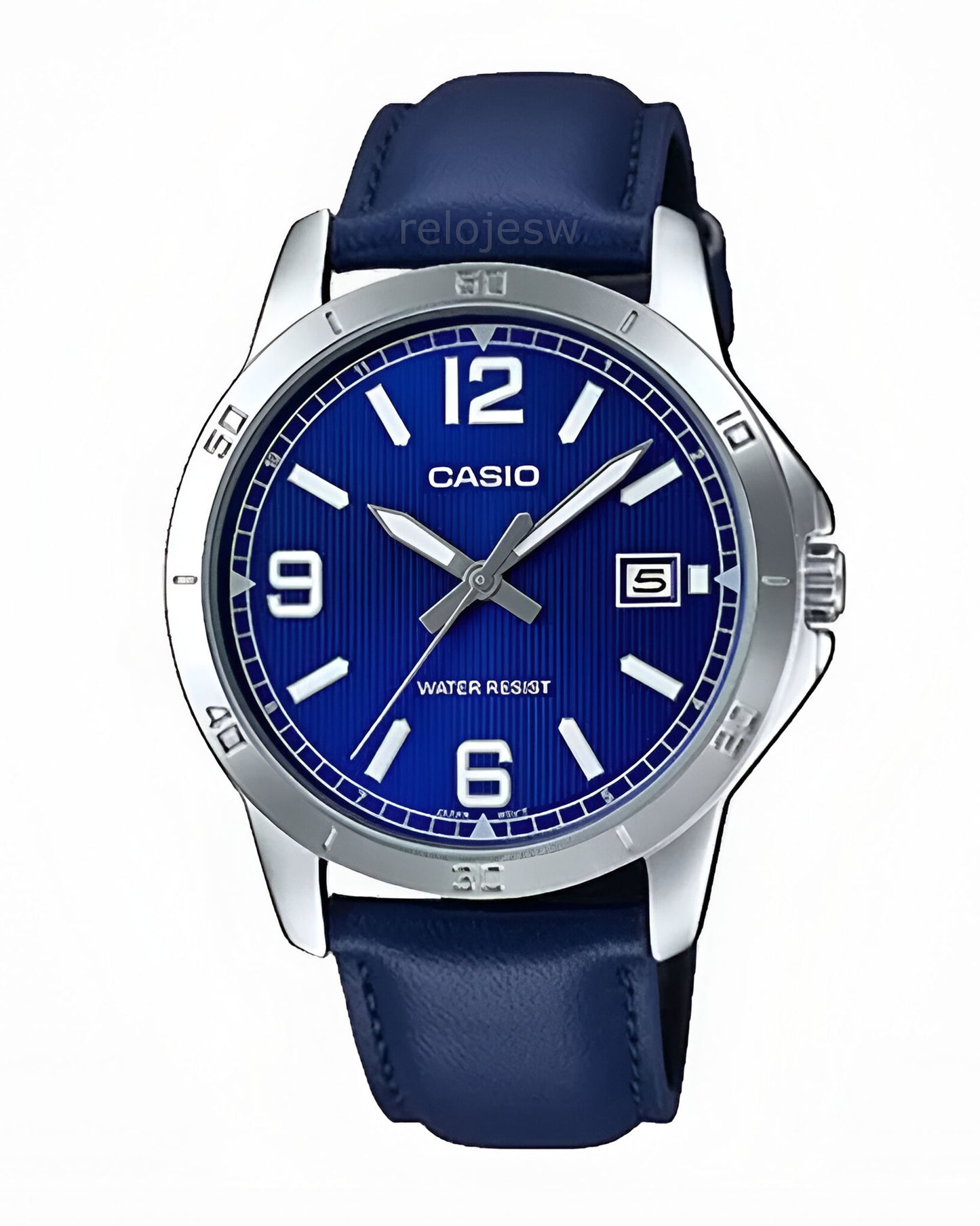 Reloj Casio Hombre Azul Plateado MTP-V004L-2B