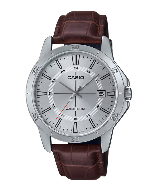 Reloj Casio Hombre Original Marrón MTP-V004L-7C