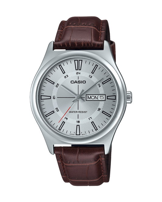 Reloj Casio Hombre Marrón Plateado MTP-V006L-7C