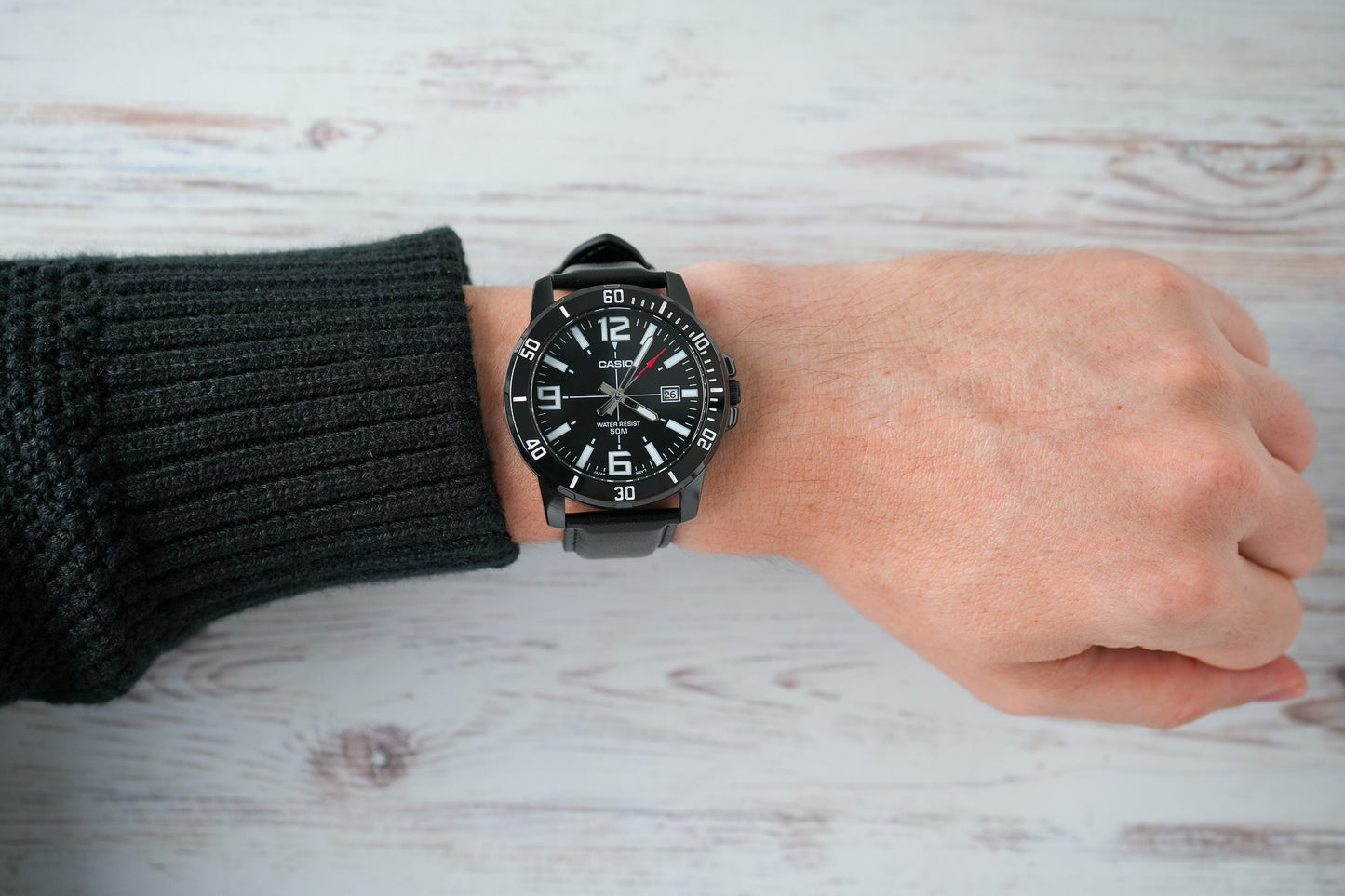 Reloj Casio Hombre Original Negro MTP-VD01BL-1BV