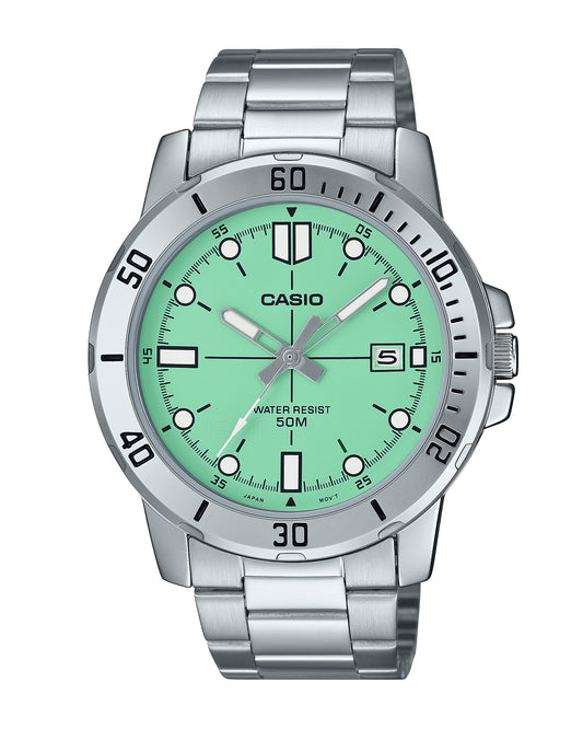 Reloj Casio Hombre Original Plateado MTP-VD01D-3E1V