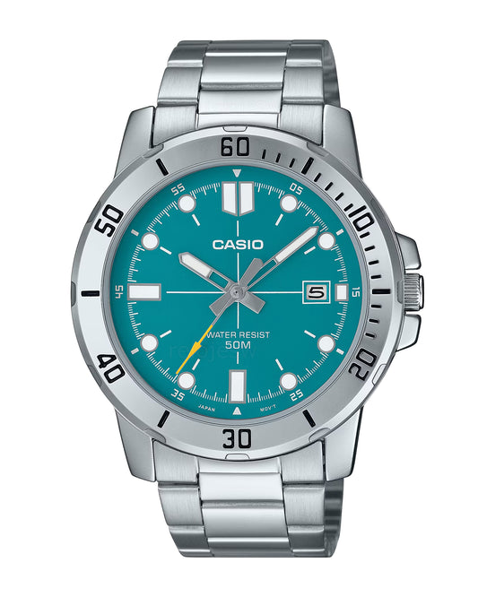 Reloj Casio Hombre Original Plateado MTP-VD01D-3E2V