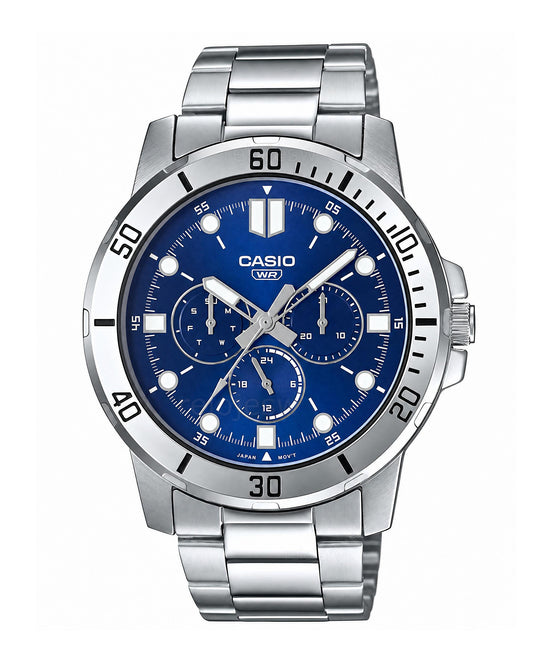Reloj Casio Hombre Original Plateado MTP-VD300D-2E
