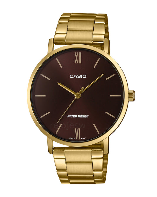 Reloj Casio Hombre Original Dorado MTP-VT01G-5B