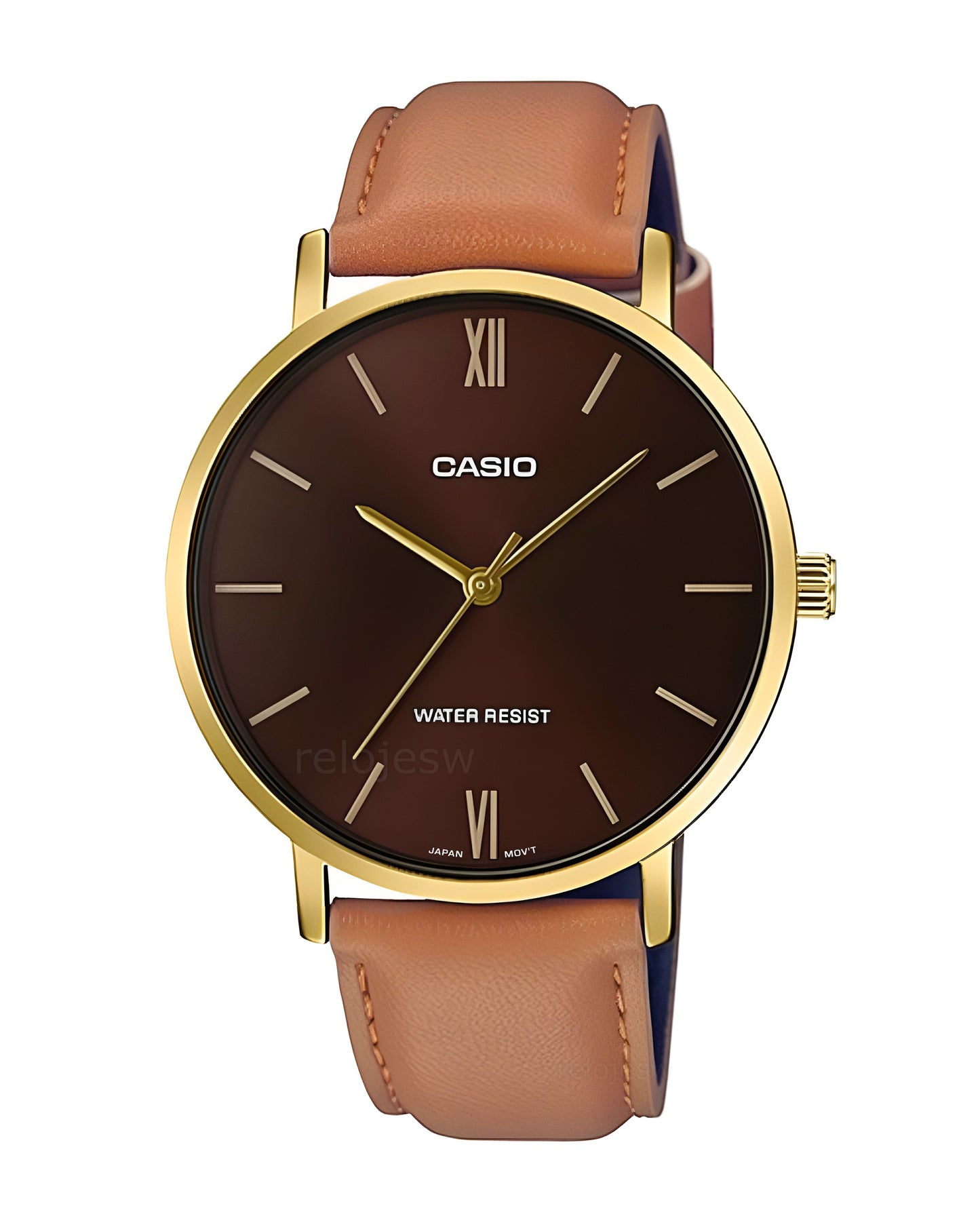 Reloj Casio Original Hombre Café MTP-VT01GL-5B