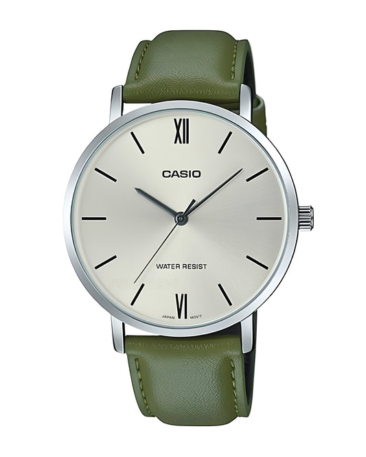 Reloj Casio Original Hombre Verde MTP-VT01L-3B