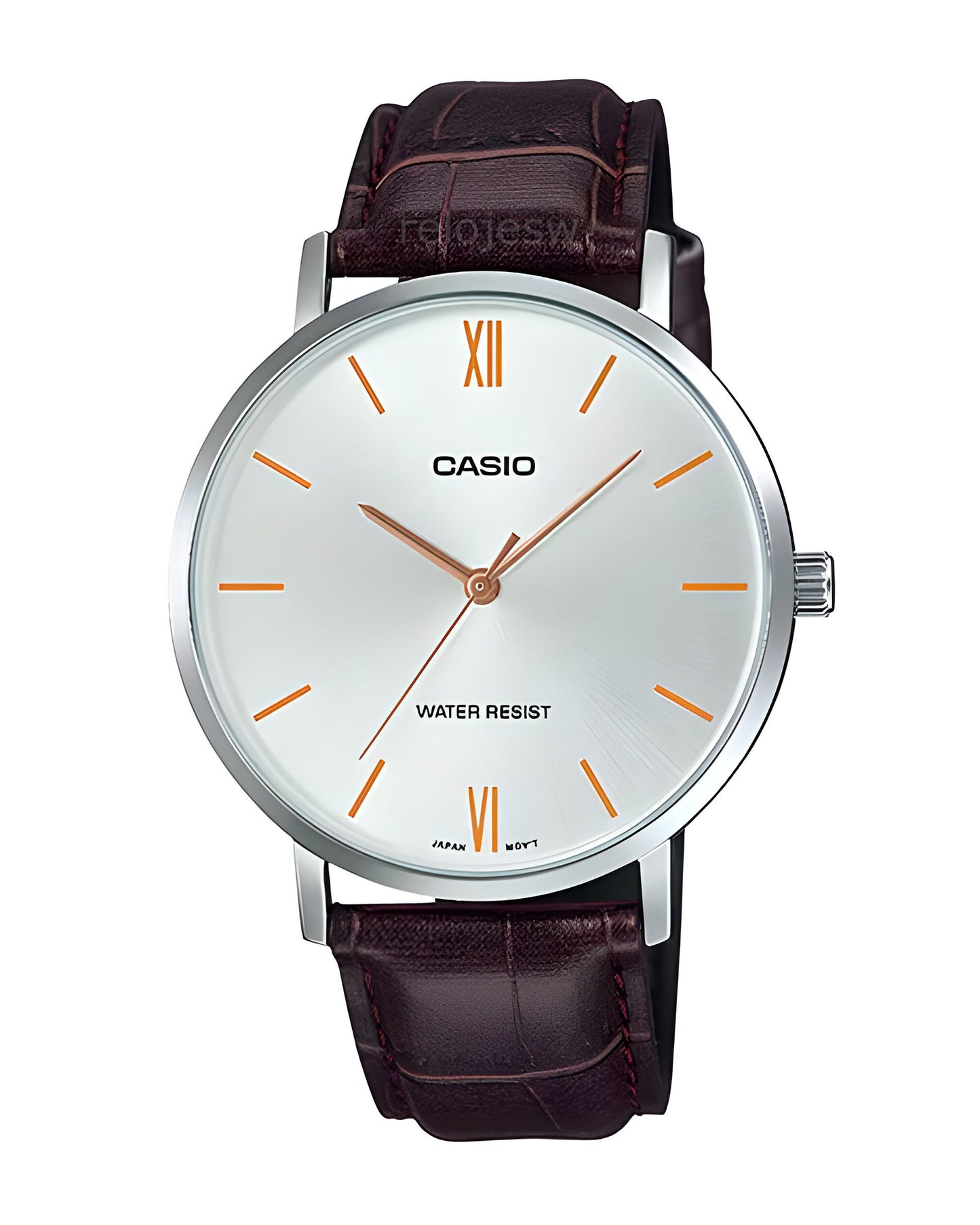 Reloj Casio Hombre Marrón Plateado MTP-VT01L-7B2