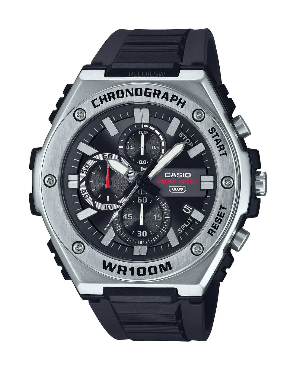 Reloj Casio Hombre Negro Plateado MWA-300H-1AV