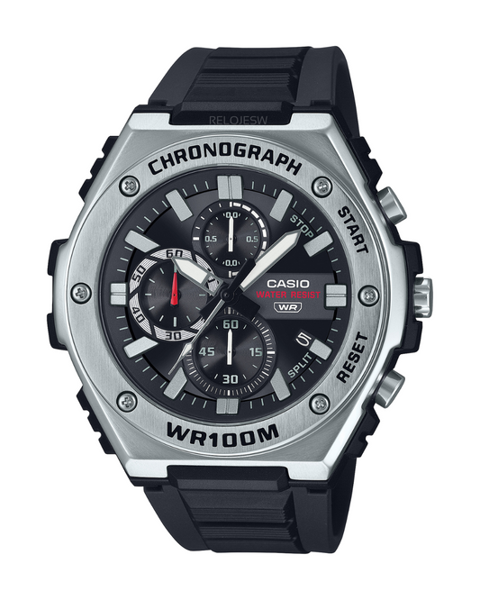 Reloj Casio Hombre Negro Plateado MWA-300H-1AV