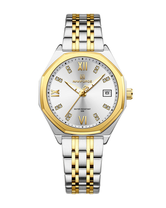 Reloj Naviforce Mujer Plateado y Dorado NF5052-PLDO