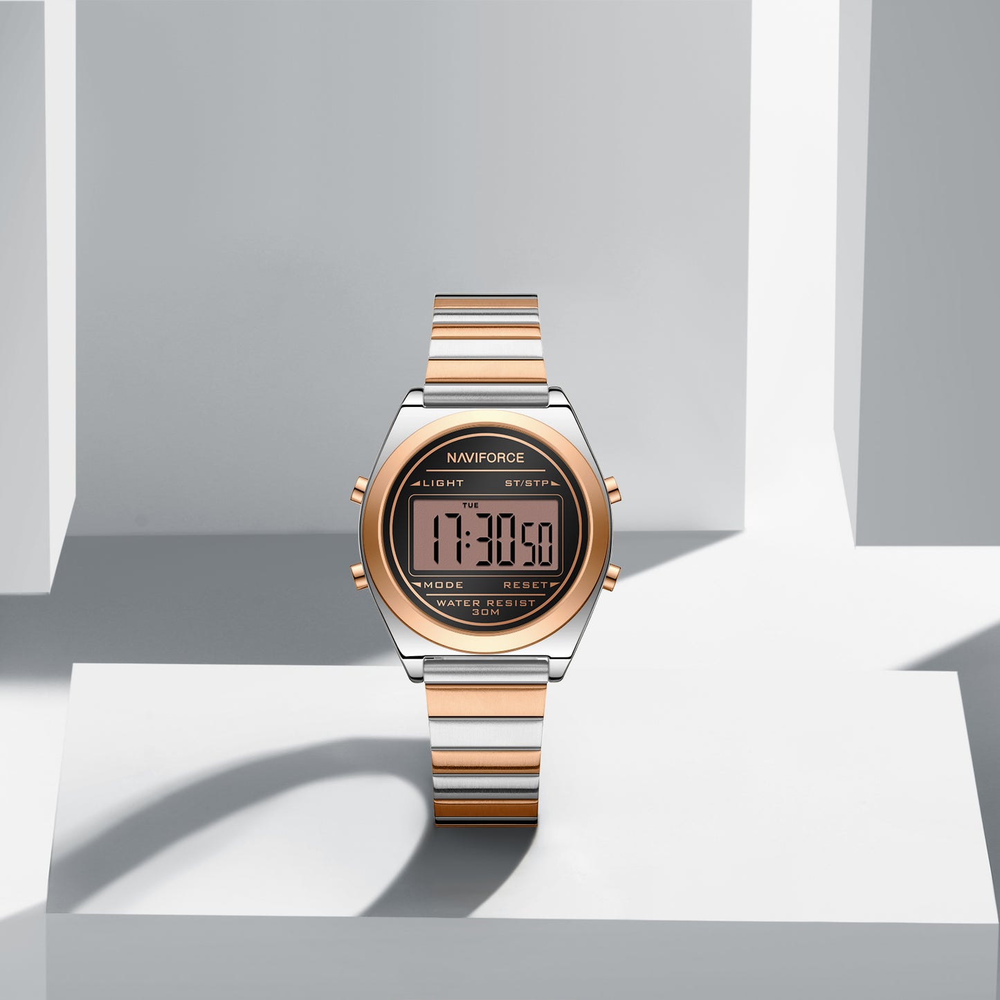 Reloj Naviforce Mujer Plateado y Oro Rosa NF5066-PLOR